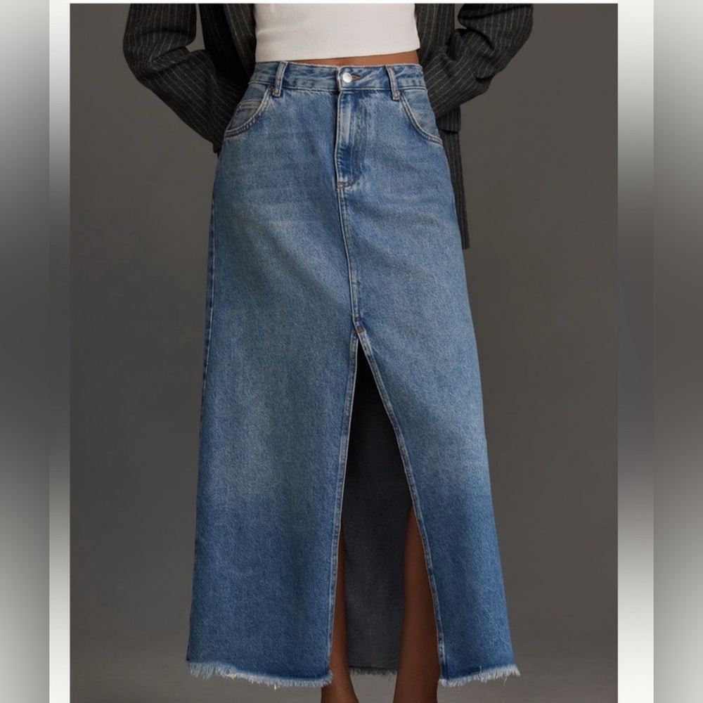 Pilcro Blue Denim Maxi Skirt size 8